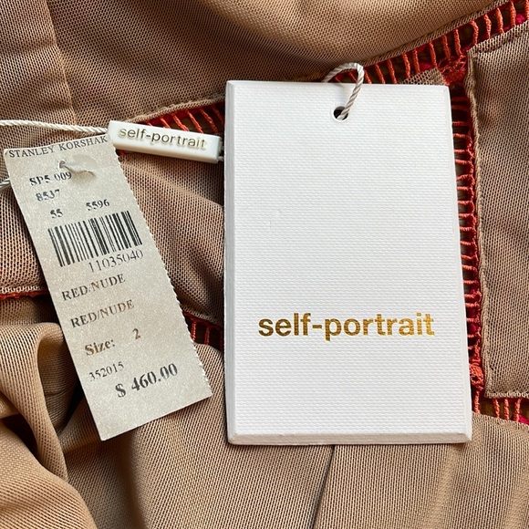 Self-Portrait Red Lace Midi Dress - XS - UK 6/US 2 - Picture 5 of 6